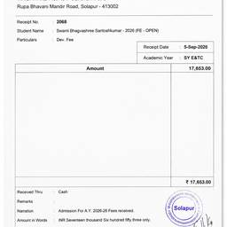 Fee Receipt Voucher Edit