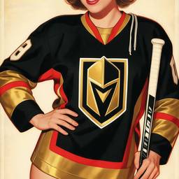 Vintage Pinup Hockey Art