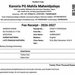 Clean Fee Receipt