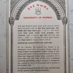 After - University Degree Certificate Edit