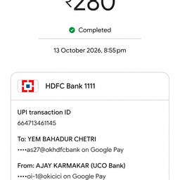 UPI Payment Screenshot Edit
