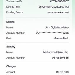 Easypaisa Receipt Amount Edit