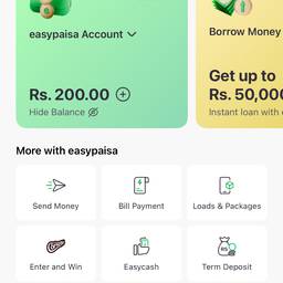 Avant - Modifier la capture d'écran du solde EasyPaisa