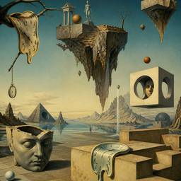 Surreal Melting Clock Dreamscape