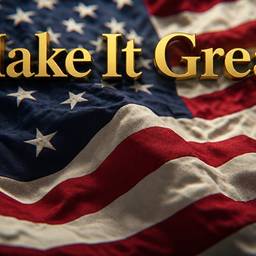 Gold Text on Flag