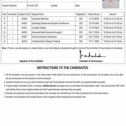 Exam Document Text Edit