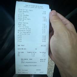 Editable Grocery Receipt