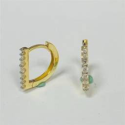 Before - Gold D-Hoop Earrings on Satin