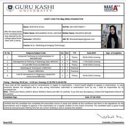 Before - University Admit Card Edit