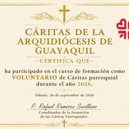 Religious Volunteer Certificate