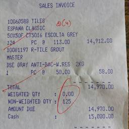 Receipt Amount Edit