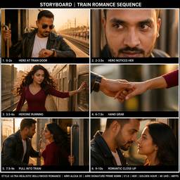 Cinematic Train Romance Storyboard