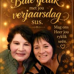 Golden Birthday Card for Sister