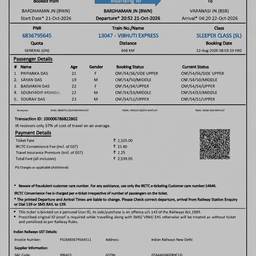 After - IRCTC Train Ticket Edit