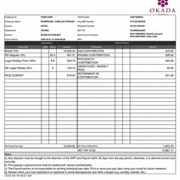 Payslip Name Number Edit