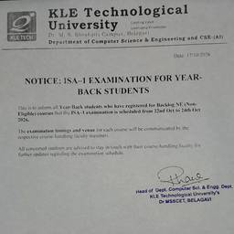 Exam Notice Date Change