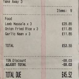 Edit Receipt Items & Date