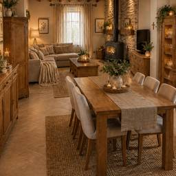 Rustic Open-Concept Room Merge
