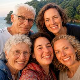 Warm Family Portrait Composite