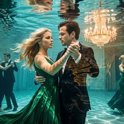 Underwater Ballroom Double Exposure