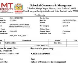 Before - University Fee Receipt Edit