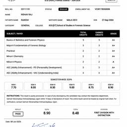 Crease-Free Scanned Marksheet