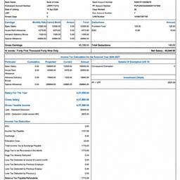 Après - Modification du salaire et de la date sur le bulletin de paie