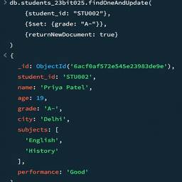 MongoDB Roll Number Edit