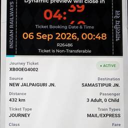 Edit Text on Train Ticket