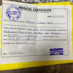 Medical Certificate Date Edit
