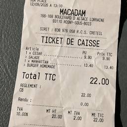 Restaurant Receipt Edit