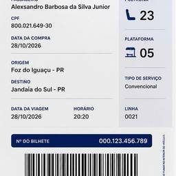 Brazilian Bus Ticket Mockup