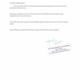 Medical Certificate Date Change