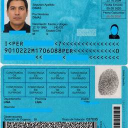 Après - Modification de carte DNI péruvienne