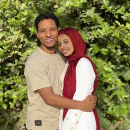 Hugging couple nature