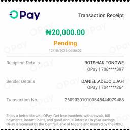 OPay Pending Receipt Edit