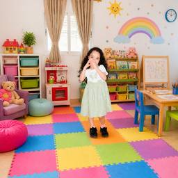 Depois - Sala de brincar infantil colorida