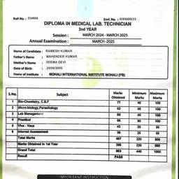 Marksheet Enrollment Number Edit