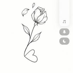 Organic Rose Line Art