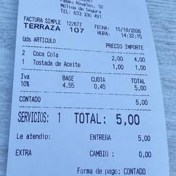 Restaurant Receipt Edit