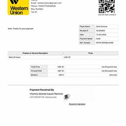 After - Western Union Receipt Edit