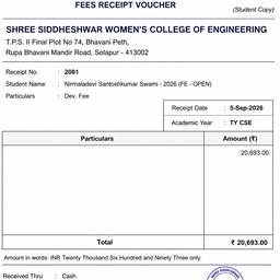 Fee Receipt Document Edit