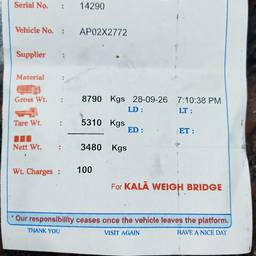 Weighbridge Receipt Editor