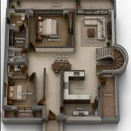 3D Floor Plan Render
