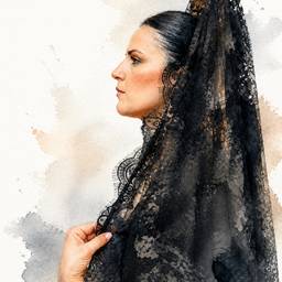 Watercolor Lace Portrait