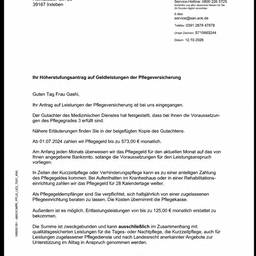 Nachher - Datum in Versicherungsbrief bearbeiten