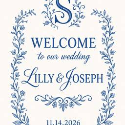 After - Elegant Wedding Welcome Sign
