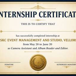 Internship Certificate Design