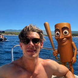 Sausage Character Boat Selfie
