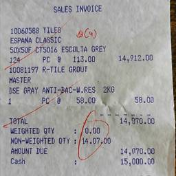 Receipt Amount Edit